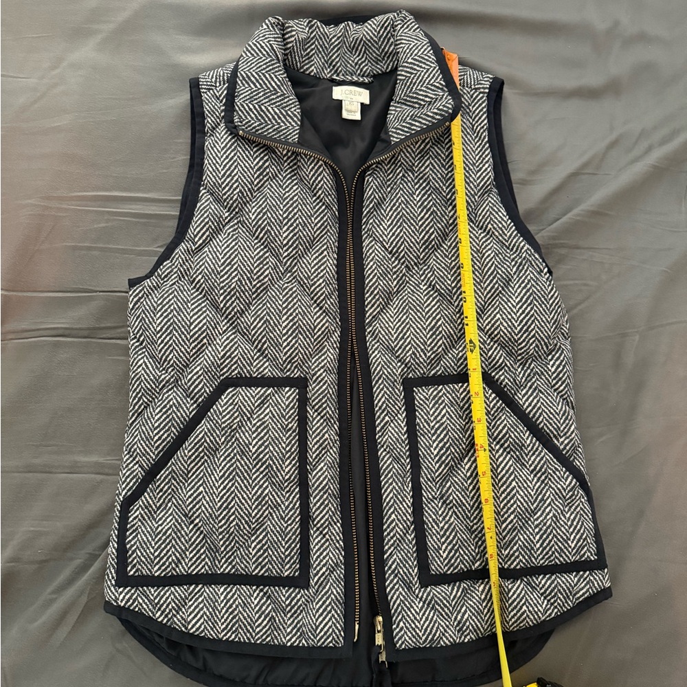 J. Crew Black and White Chevron Vest